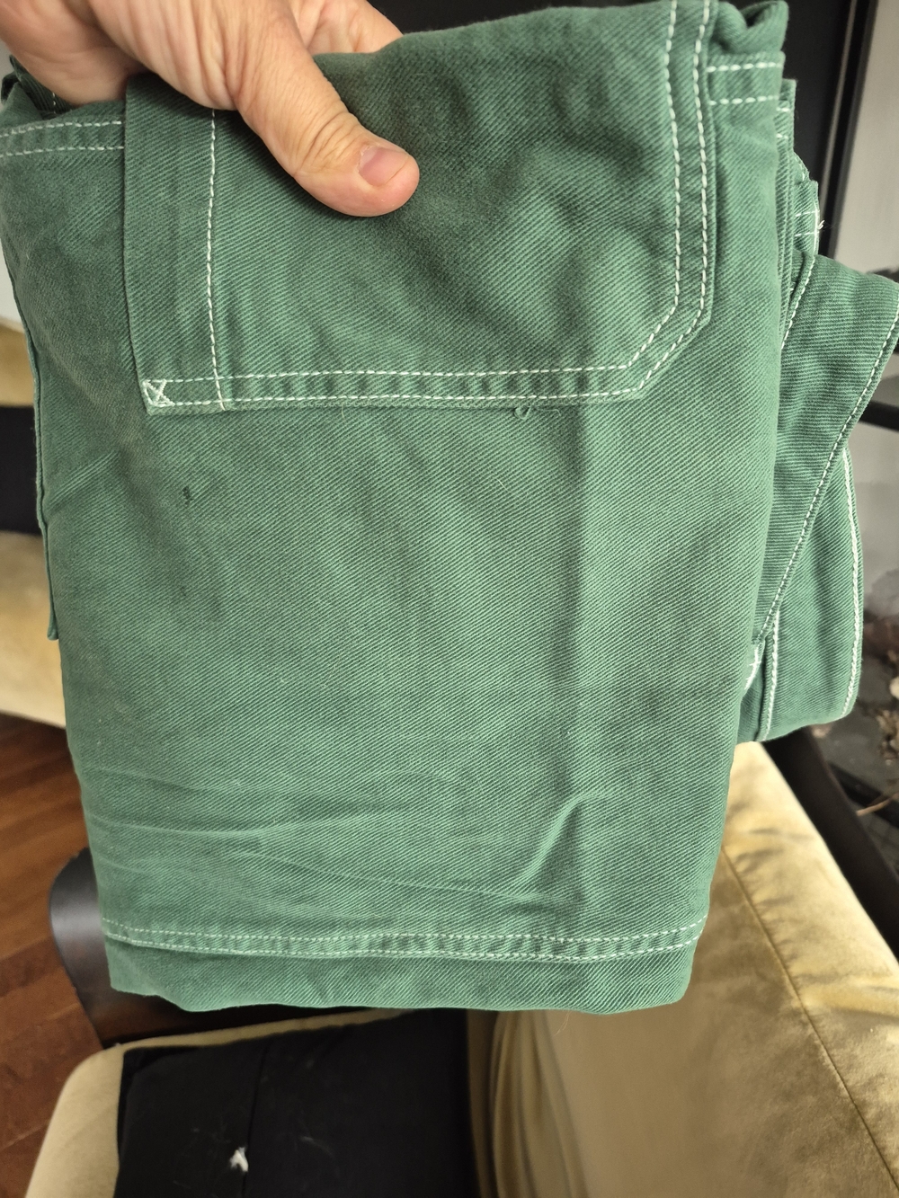 Garage Green Carpenter-Style Wide Leg Pants Size 9 - Picture 2 of 6